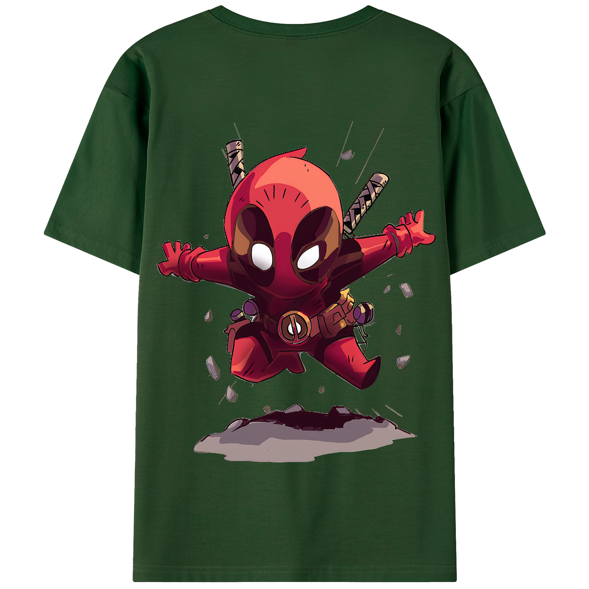 （画像用） Deadpool デッドプール 綿100％半袖Tシャツ（背面プリント）